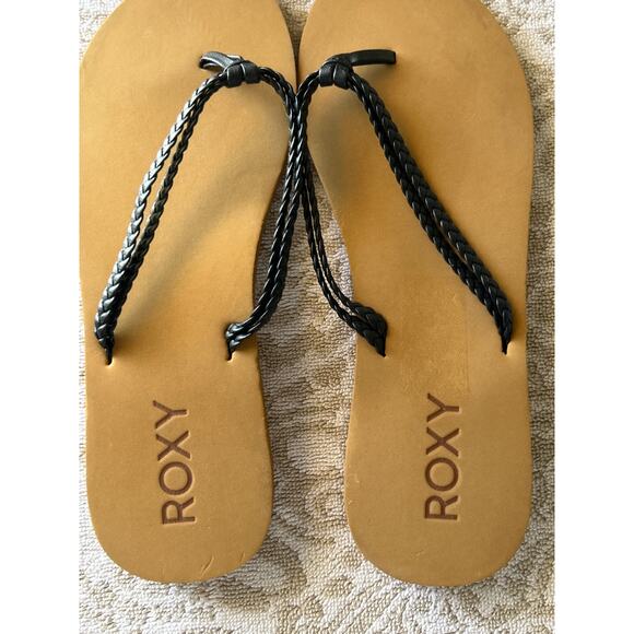 NWOB Roxy Black Braided Flip Flops - Picture 4 of 4